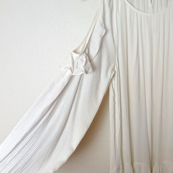 Sundance Whispered Breezes White Ruffled Top - Size Small - Picture 2 of 9